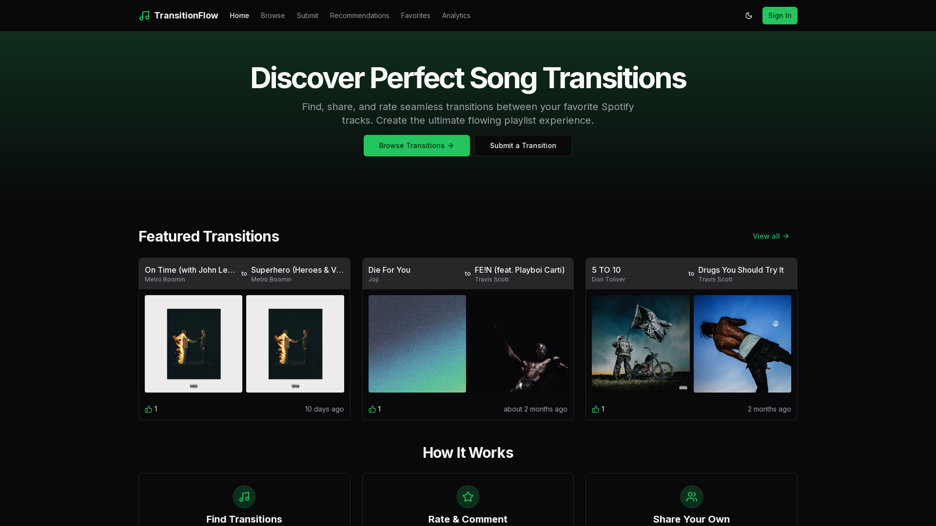 Spotify Transitions